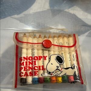 Snoopy Mini Pencil Case with Vibrant Pencils 1958 Limited Edition
